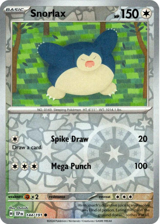 Snorlax 144/191 Reverse Holo | Surging Sparks | Pokemon Card