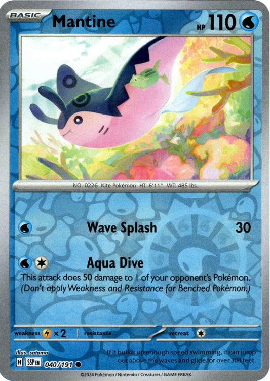 Mantine 40/191 Reverse Holo | Surging Sparks | Pokemon Card