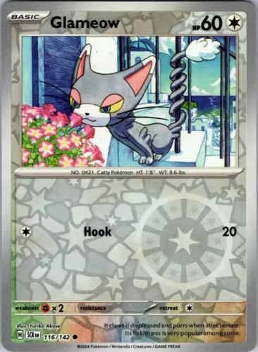 Glameow 116/142 Reverse Holo | Stellar Crown | Pokemon Card