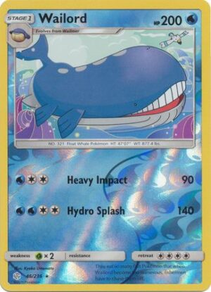 Wailord 46/236 Reverse Holo | Cosmic Eclipse | Pokemon Card