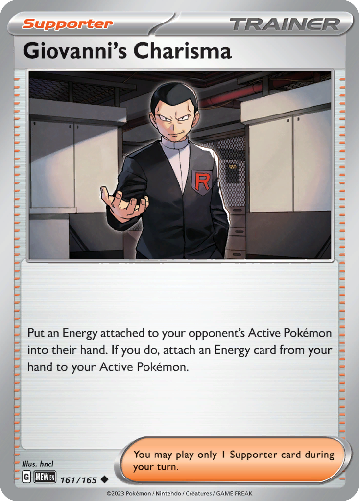 Giovanni's Charisma 161/165 Uncommon | 151 | Pokemon Card