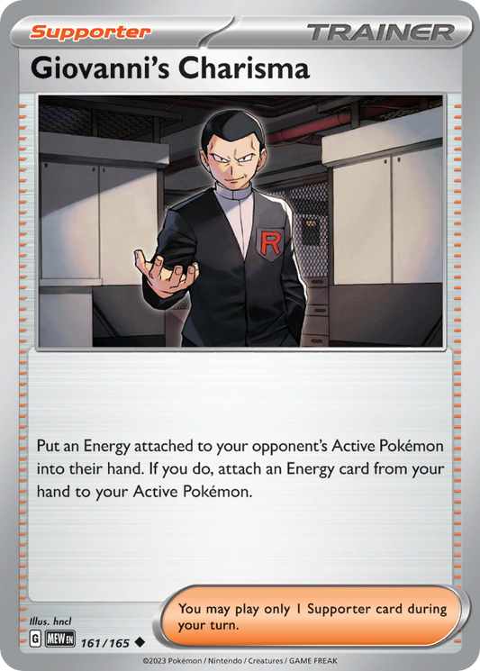 Giovanni's Charisma 161/165 Uncommon | 151 | Pokemon Card