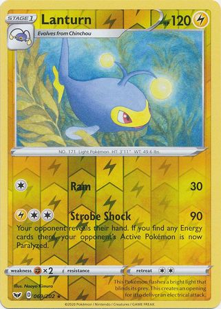 Lanturn 69/202 Reverse Holo | Sword & Shield | Pokemon Card