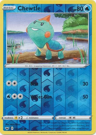 Chewtle 60/202 Reverse Holo | Sword & Shield | Pokemon Card