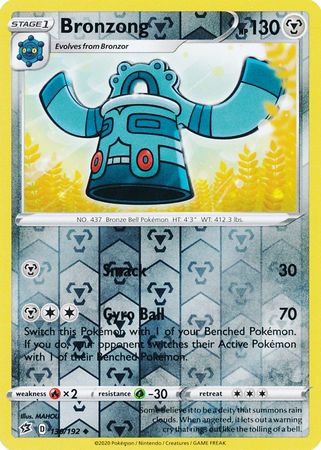 Bronzong 130/192 Reverse Holo | Rebel Clash | Pokemon Card