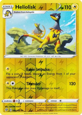 Heliolisk 64/192 Reverse Holo | Rebel Clash | Pokemon Card