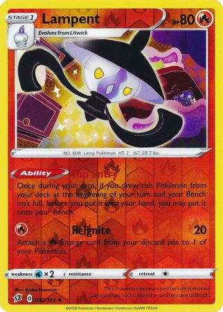 Lampent 32/192 Reverse Holo | Rebel Clash | Pokemon Card