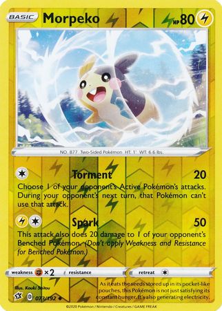 Morpeko 73/192 Reverse Holo | Rebel Clash | Pokemon Card