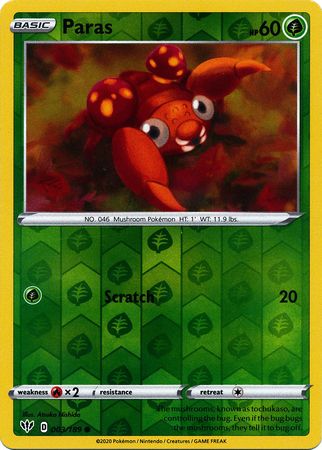 Paras 3/189 Reverse Holo | Darkness Ablaze | Pokemon Card