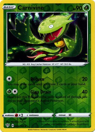 Carnivine 5/189 Reverse Holo | Darkness Ablaze | Pokemon Card