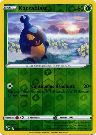 Karrablast 8/189 Reverse Holo | Darkness Ablaze | Pokemon Card