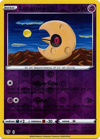 Lunatone 72/189 Reverse Holo | Darkness Ablaze | Pokemon Card