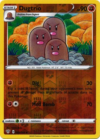 Dugtrio 85/189 Reverse Holo | Darkness Ablaze | Pokemon Card