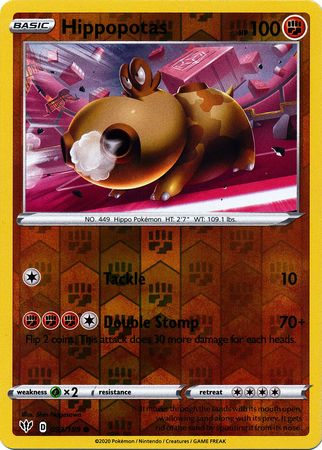 Hippopotas 93/189 Reverse Holo | Darkness Ablaze | Pokemon Card