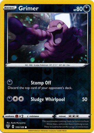 Grimer 100/189 Reverse Holo | Darkness Ablaze | Pokemon Card