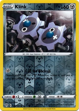 Klink 125/189 Reverse Holo | Darkness Ablaze | Pokemon Card