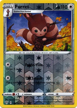 Furret 136/189 Reverse Holo | Darkness Ablaze | Pokemon Card