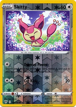 Skitty 141/189 Reverse Holo | Darkness Ablaze | Pokemon Card