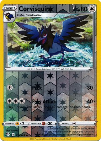 Corvisquire 155/189 Reverse Holo | Darkness Ablaze | Pokemon Card