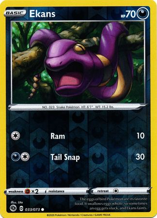 Ekans 33/73 Reverse Holo | Champion's Path | Pokemon Card