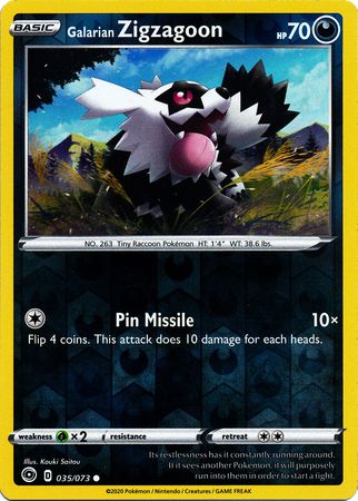 Galarian Zigzagoon 35/73 Reverse Holo | Champion's Path | Pokemon Card