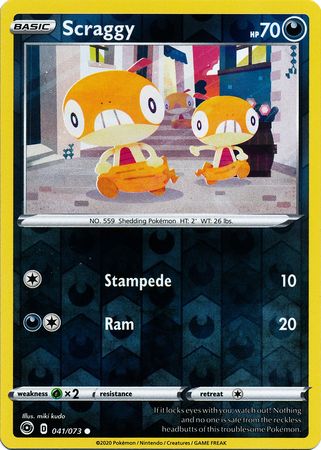 Scraggy 41/73 Reverse Holo | Champion's Path | Pokemon Card