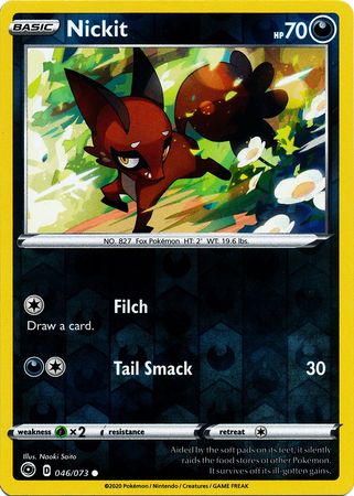 Nickit 46/73 Reverse Holo | Champion's Path | Pokemon Card