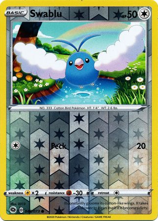 Swablu 48/73 Reverse Holo | Champion's Path | Pokemon Card