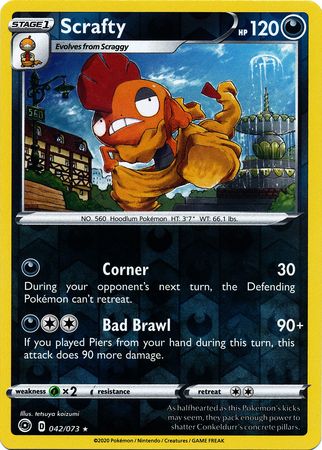 Scrafty 42/73 Reverse Holo | Champion's Path | Pokemon Card