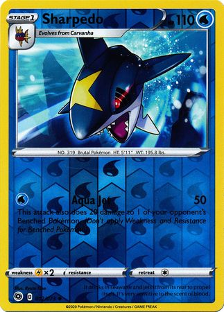 Sharpedo 12/73 Reverse Holo | Champion's Path | Pokemon Card