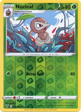 Nuzleaf 11/185 Reverse Holo | Vivid Voltage | Pokemon Card