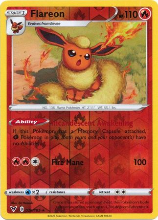 Flareon 26/185 Reverse Holo | Vivid Voltage | Pokemon Card