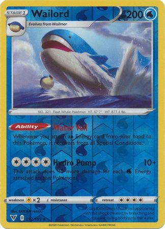 Wailord 32/185 Reverse Holo | Vivid Voltage | Pokemon Card