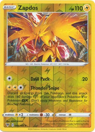 Zapdos 48/185 Reverse Holo | Vivid Voltage | Pokemon Card