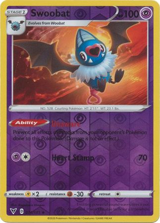 Swoobat 74/185 Reverse Holo | Vivid Voltage | Pokemon Card