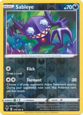 Sableye 105/185 Reverse Holo | Vivid Voltage | Pokemon Card