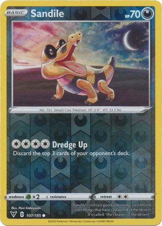 Sandile 107/185 Reverse Holo | Vivid Voltage | Pokemon Card