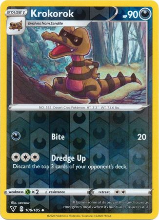 Krokorok 108/185 Reverse Holo | Vivid Voltage | Pokemon Card