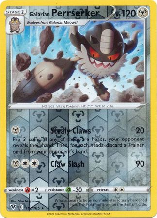 Galarian Perrserker 113/185 Reverse Holo | Vivid Voltage | Pokemon Card