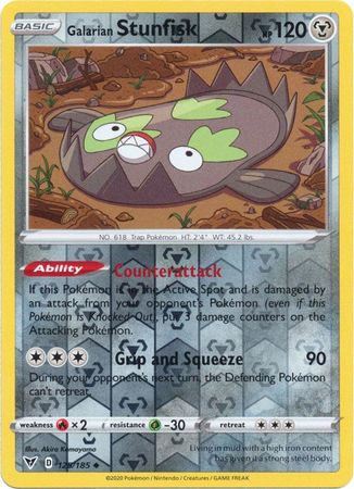 Galarian Stunfisk 125/185 Reverse Holo | Vivid Voltage | Pokemon Card