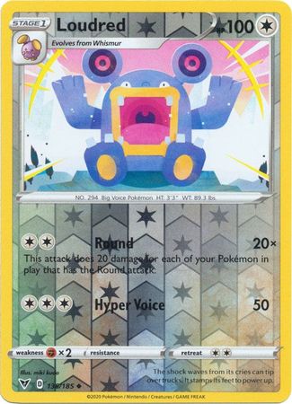 Loudred 136/185 Reverse Holo | Vivid Voltage | Pokemon Card