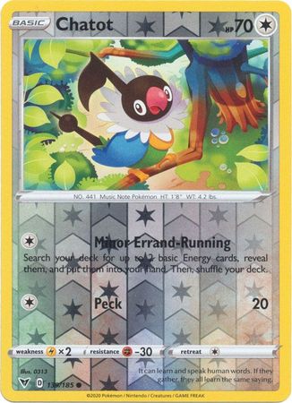 Chatot 139/185 Reverse Holo | Vivid Voltage | Pokemon Card