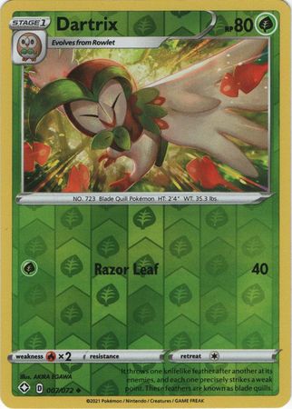 Dartrix 7/72 Reverse Holo | Shining Fates | Pokemon Card