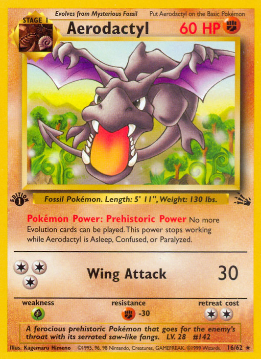 Aerodactyl 16/62 Rare | Fossil | Pokemon Card