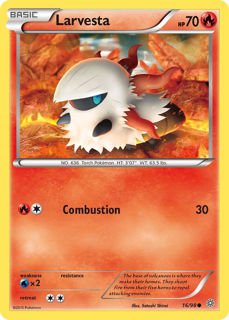 Larvesta 16/98 Common | Ancient Origins | Pokemon Card