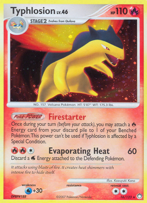 Typhlosion 16/123 Rare Holo | Mysterious Treasures | Pokemon Card