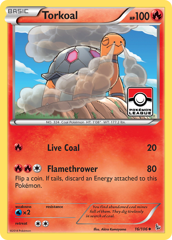 Torkoal 16/106 Uncommon | Flashfire | Pokemon Card