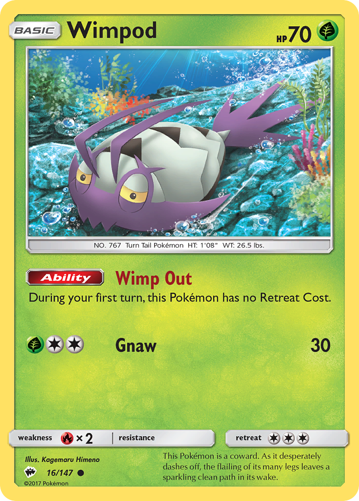 Wimpod 16/147 Common | Burning Shadows | Pokemon Card