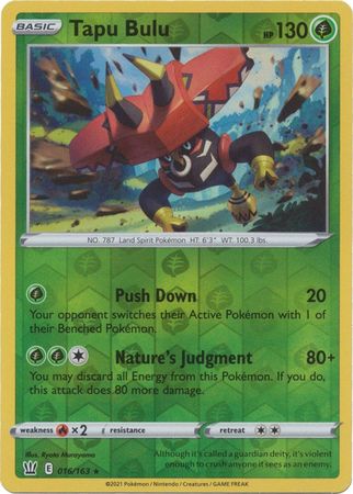 Tapu Bulu 16/163 Reverse Holo | Battle Styles | Pokemon Card