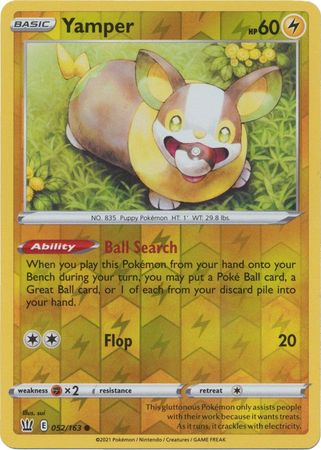 Yamper 52/163 Reverse Holo | Battle Styles | Pokemon Card